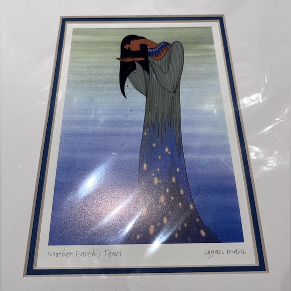 Vintage Mother Earth’s Tears Unframed Matted Art Print by Ioyan Mani Maxine Noel - Picture 2 of 6